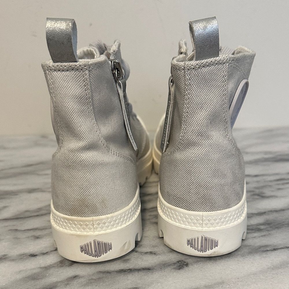 New Palladium pampa lighr Gray High-Top Sneakers women’s sz 7 NWT - Picture 6 of 12